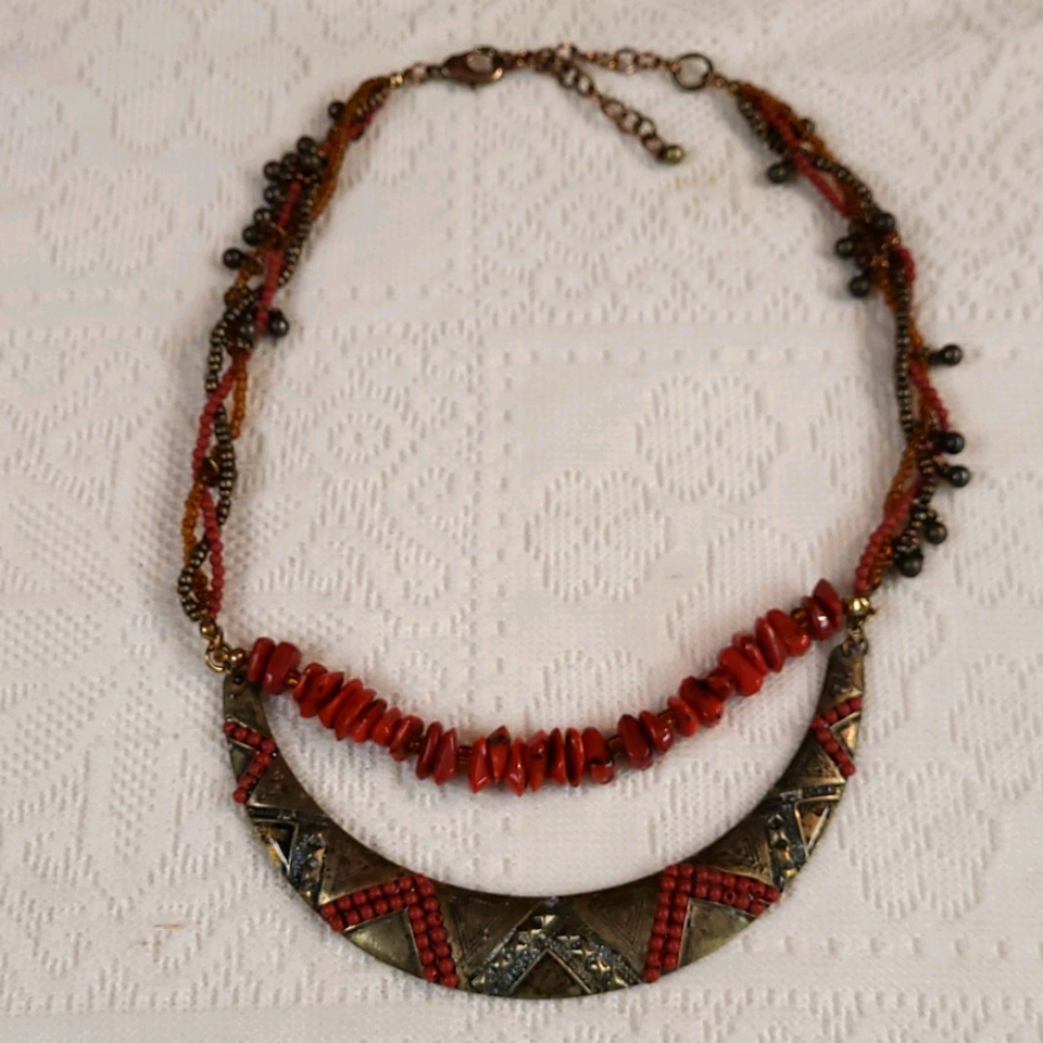Tribal African Look Statement Necklace